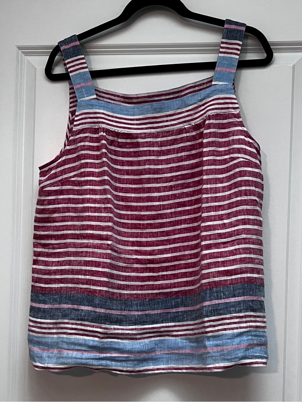 Talbots 100% Linen Striped Tank Top Size L